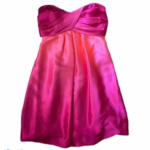 Pink Ombre Strapless Lined Dress XXS